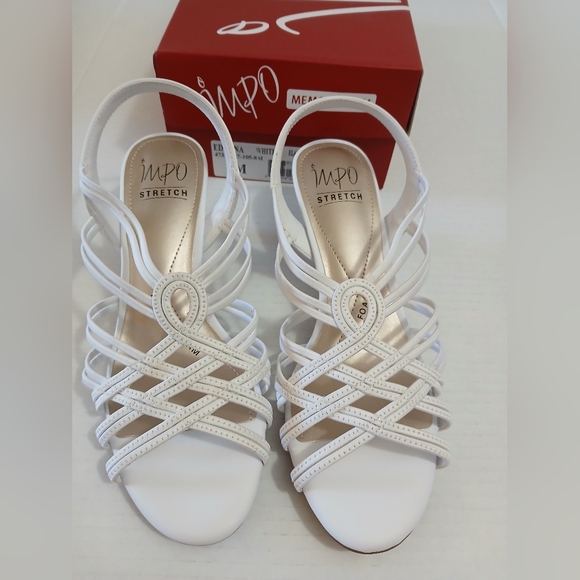 Impo Shoes - Impo Women's White Strappy Sandals Size 8M New $25